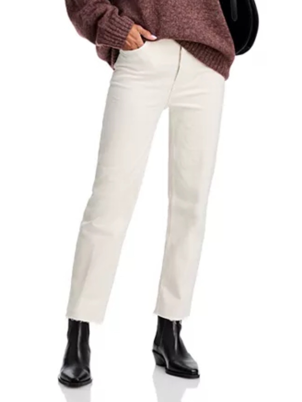 RE/DONE 70s Stove Pipe High Rise Straight Ankle Jeans in Vintage White Size 28